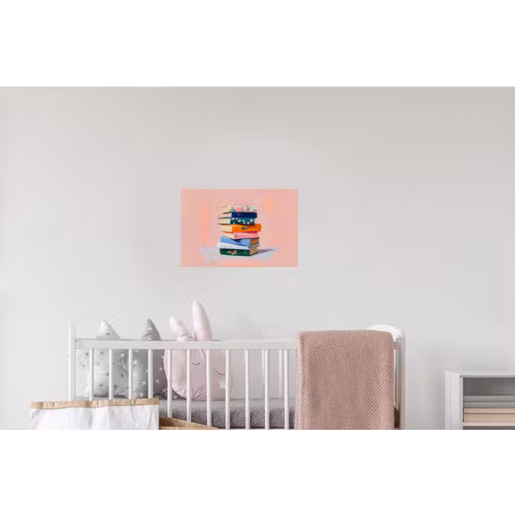 Boeken - Stapel - Kleurrijk Muursticker klein -kinderkamer