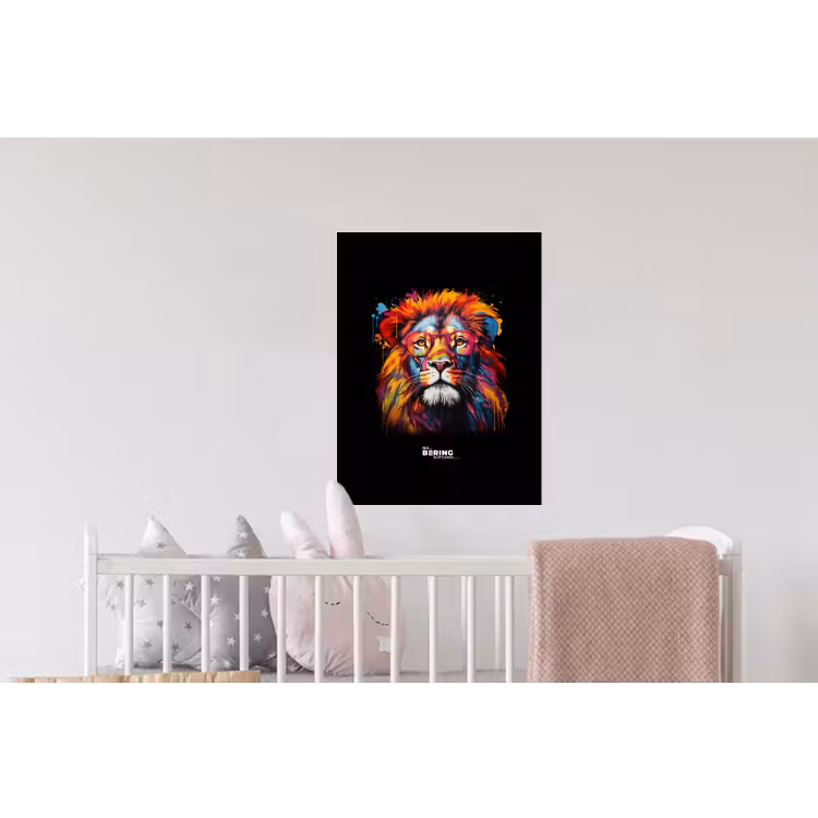 Kleurrijke leeuw in graffiti stijl Muursticker klein -kinderkamer