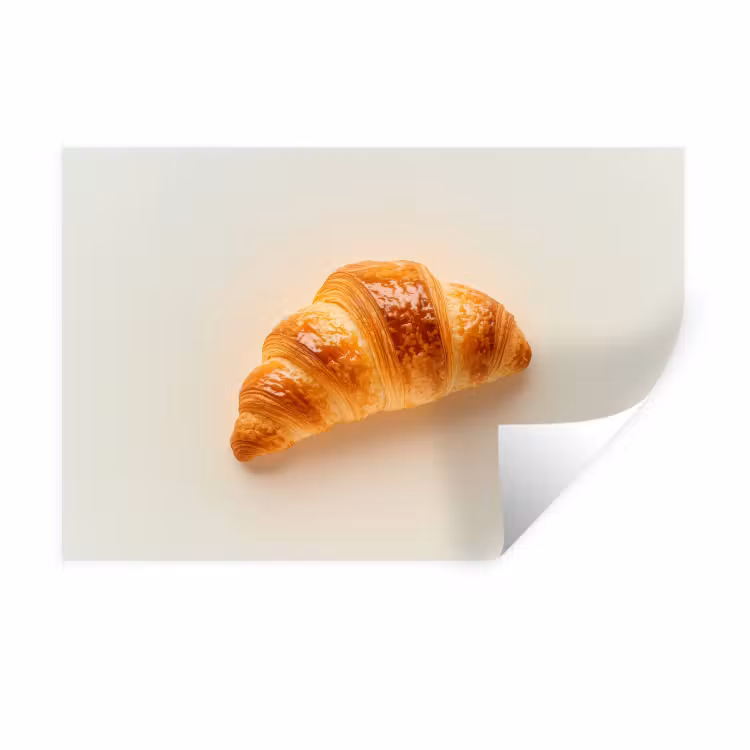Croissant - Brood - Beige Muursticker klein -3d