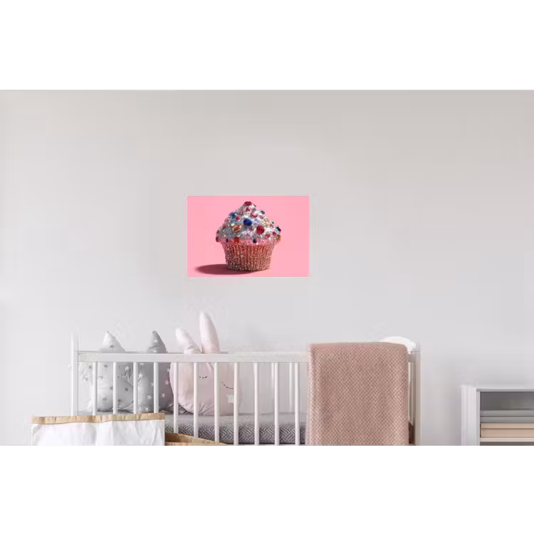 Cupcake - Kleurrijk - Edelstenen Muursticker klein -kinderkamer