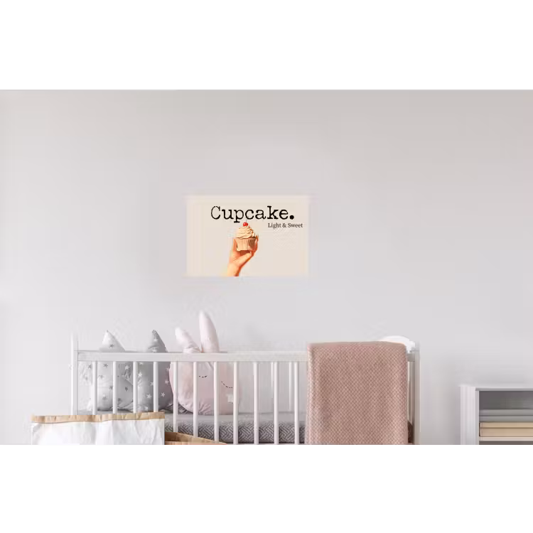 Cupcake - Zoet - Kers Muursticker klein -kinderkamer
