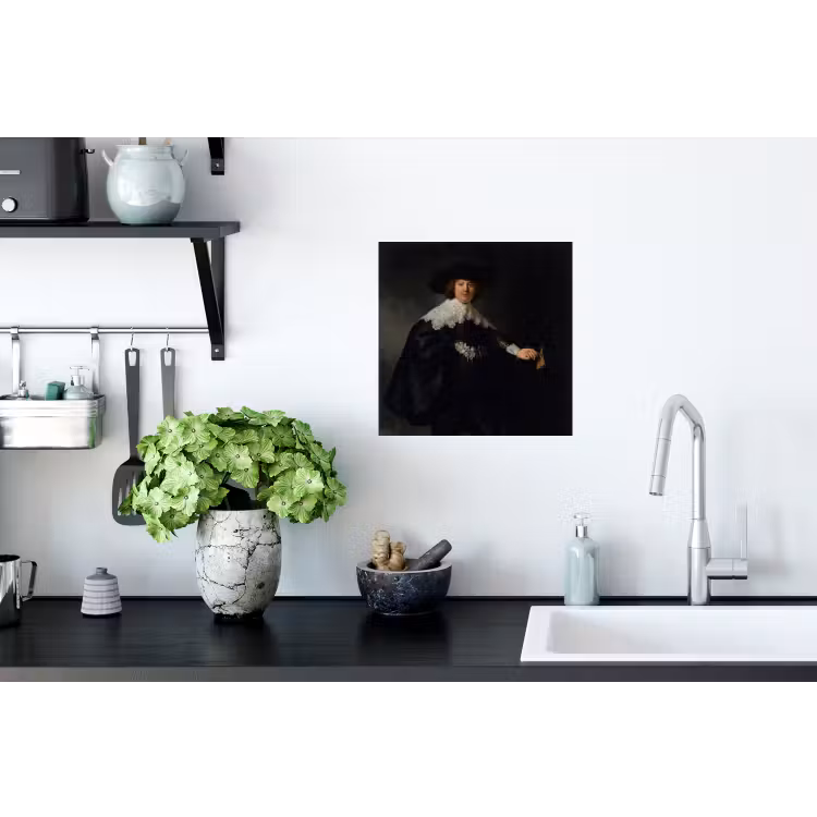 Het huwelijksportret van Marten Soolmans - Rembrandt van Rijn Muursticker klein -keuken