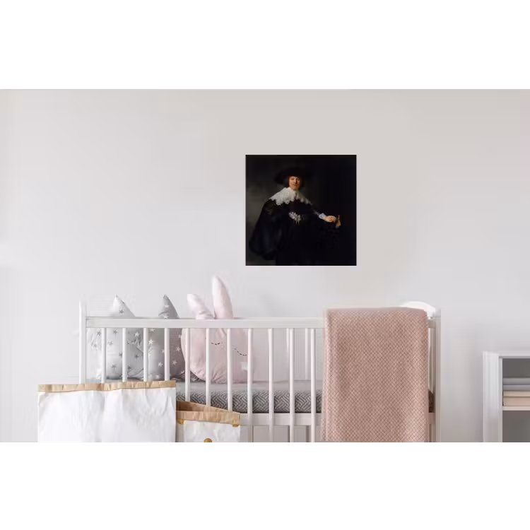 Het huwelijksportret van Marten Soolmans - Rembrandt van Rijn Muursticker klein -kinderkamer
