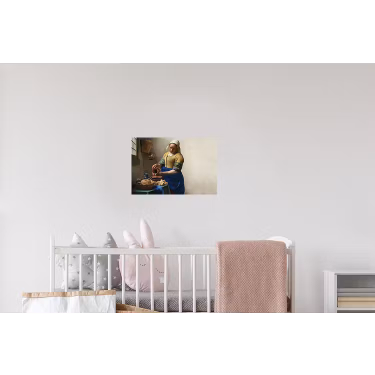 Het melkmeisje - Kunst - Oude meesters - Vermeer Muursticker klein -kinderkamer