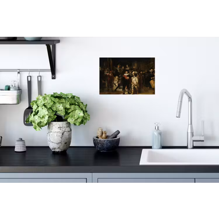 De nachtwacht - Kunst - Oude meesters - Rembrandt Muursticker klein -keuken