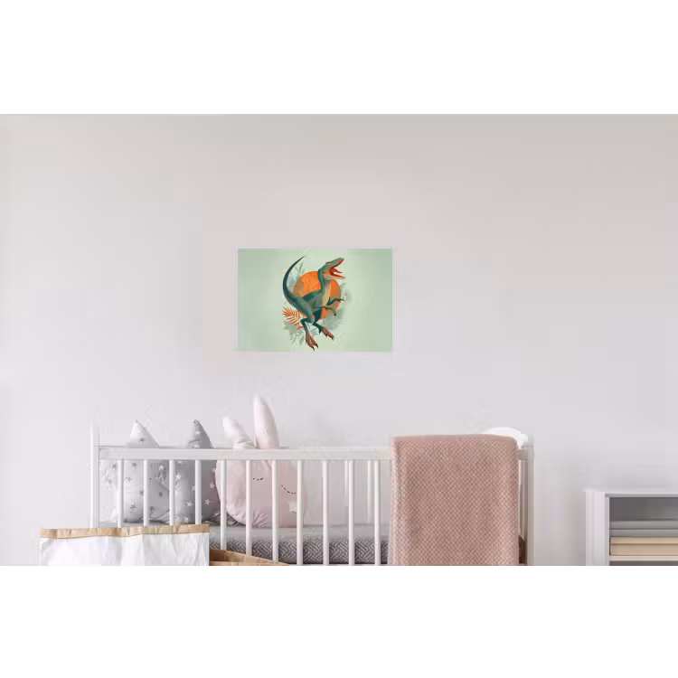 Dino - Bladeren - Grafisch - Groen Muursticker klein -kinderkamer