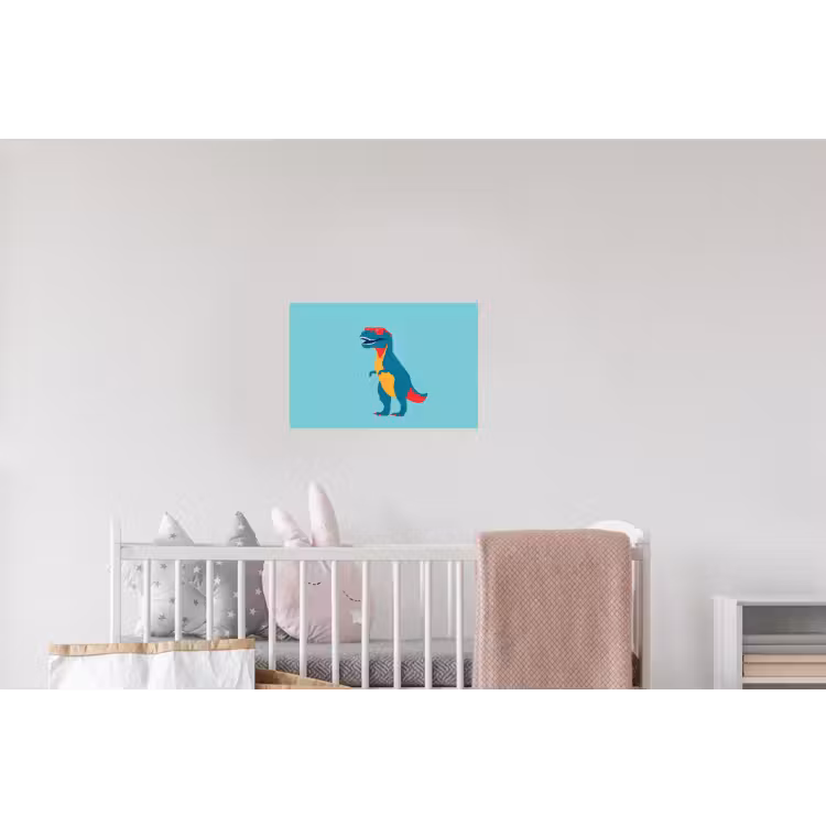 Dinosaurus - Blauw - Zonnebril Muursticker klein -kinderkamer