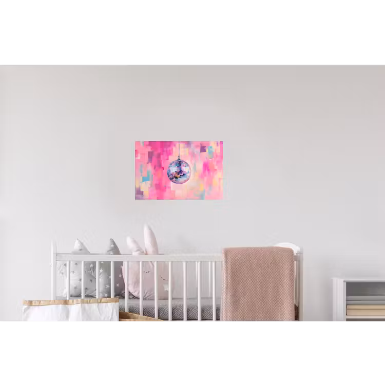 Discobal - Pink - Verf Muursticker klein -kinderkamer