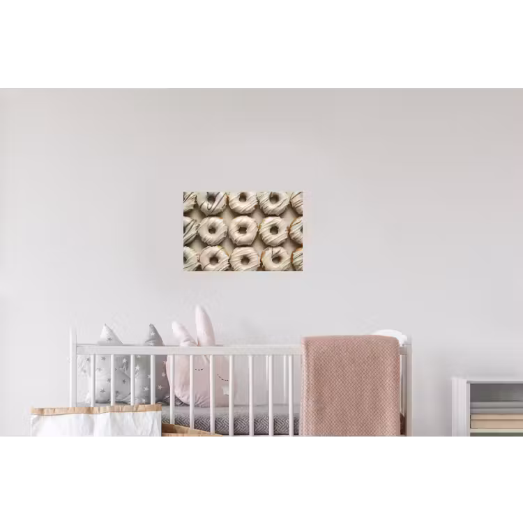 Donuts - Chocolade - Wit - Beige Muursticker klein -kinderkamer
