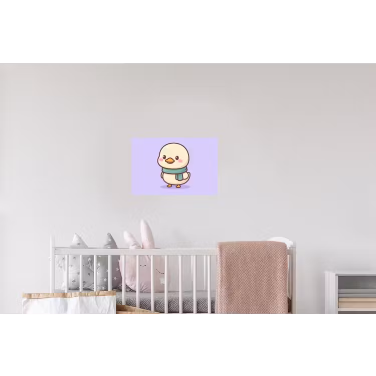 Eend - Sjaal - Paars Muursticker klein -kinderkamer