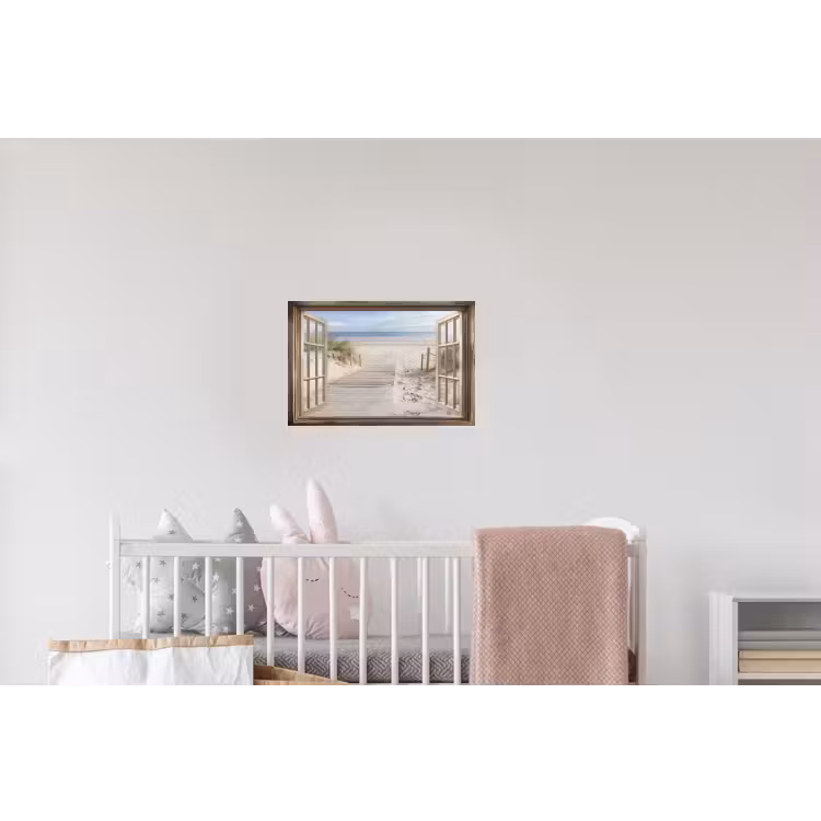 Doorkijk - Strand - Duinen - Pad - Landschap Muursticker klein -kinderkamer