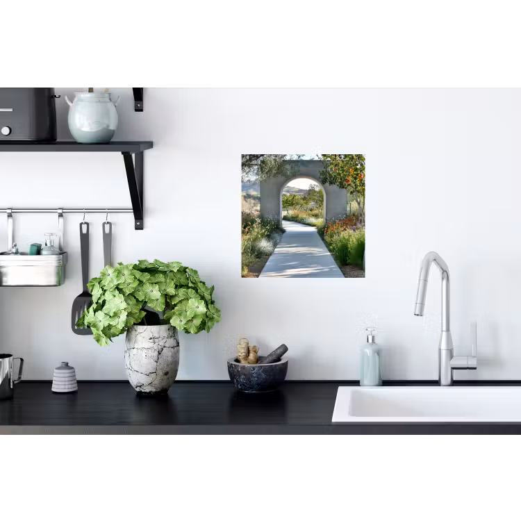 Doorkijk - Pad - Beton - Landschap Muursticker klein -keuken