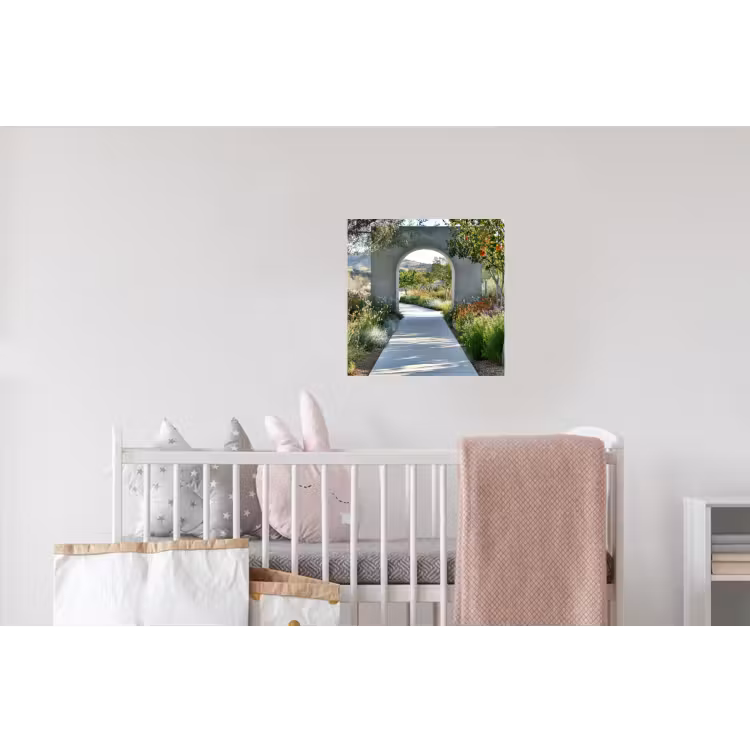 Doorkijk - Pad - Beton - Landschap Muursticker klein -kinderkamer