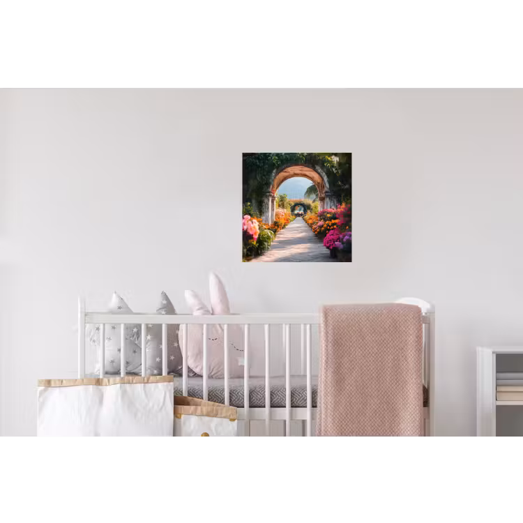Doorkijk - Bloemen - Tropisch - Kleurrijk Muursticker klein -kinderkamer