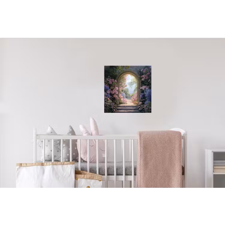 Doorkijk - Rozen - Vintage - Bloemen Muursticker klein -kinderkamer
