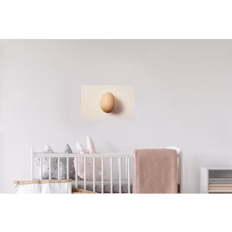 Ei - Beige - Ovaal - Egaal Muursticker klein -kinderkamer