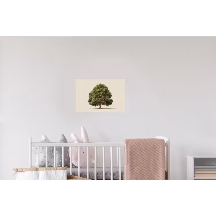 Eikenboom - Groen - Lichte achtergrond Muursticker klein -kinderkamer