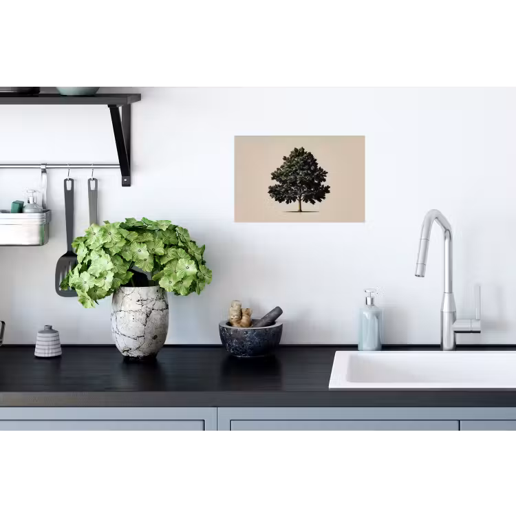 Eikenboom - Schaduw - Egaal Muursticker klein -keuken