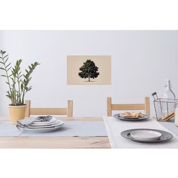 Eikenboom - Schaduw - Egaal Muursticker klein -eettafel