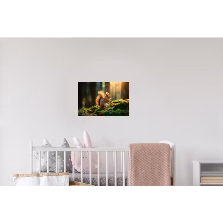 Eekhoorn - Nootje - Gras Muursticker klein -kinderkamer