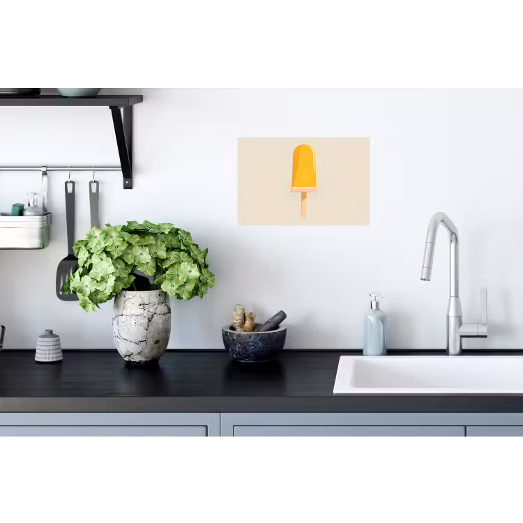 Oranje - Stokje - Waterijsje Muursticker klein -keuken