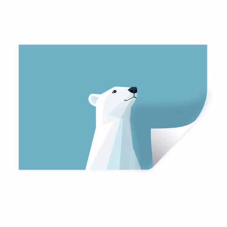 Ijsbeer - Lichtblauw - Minimalistisch Muursticker klein -3d