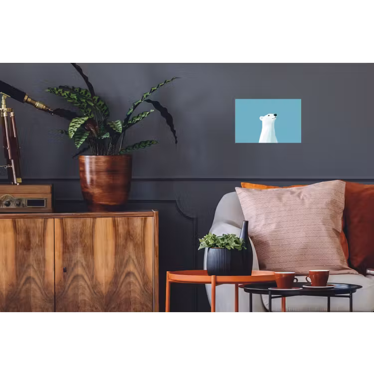 Ijsbeer - Lichtblauw - Minimalistisch Muursticker klein -kamerbank