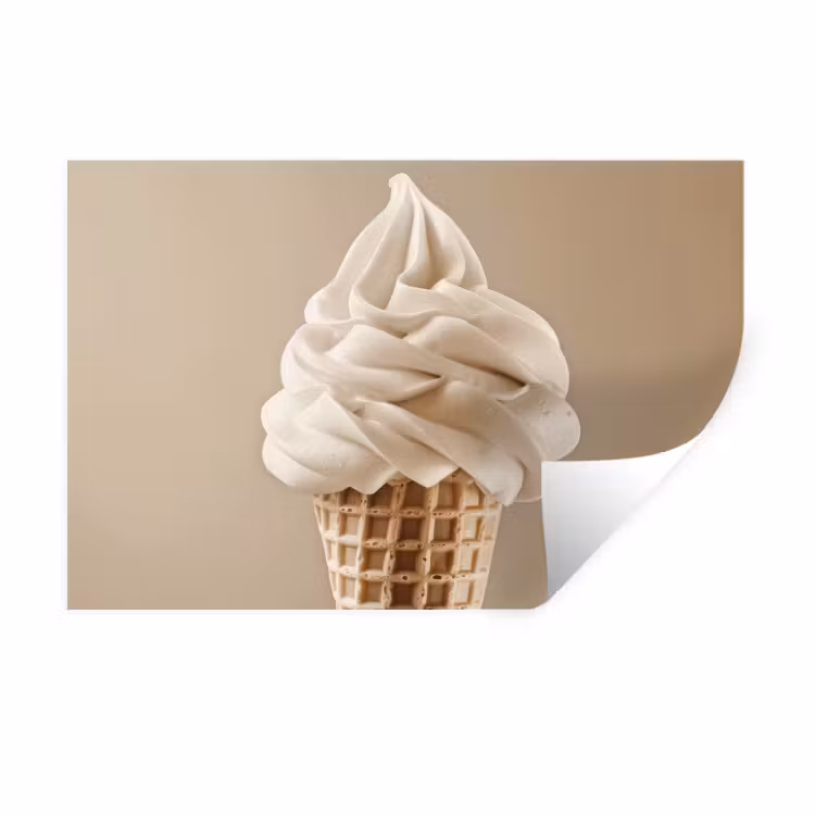 IJs - Softijs - Romig - Hoorntje - Beige Muursticker klein -3d