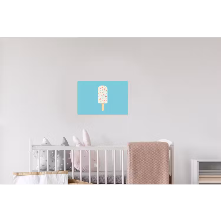 Ijsje - Stokje - Sprinkles - Lichtblauw Muursticker klein -kinderkamer