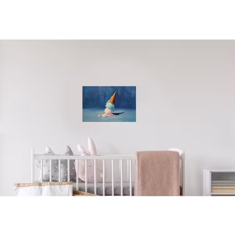 Ijshoorn - Bolletjes - Smelt - Roze Muursticker klein -kinderkamer