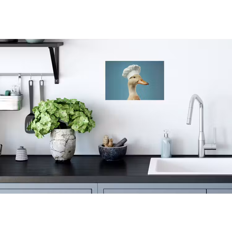 Eend - Koksmuts - Cute - Vogel Muursticker klein -keuken