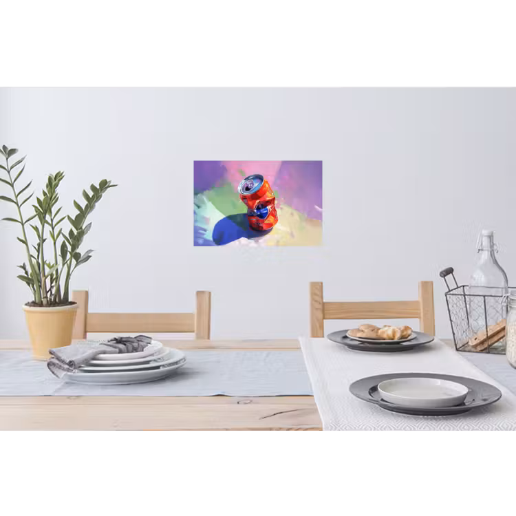Frisdrank - Blik - Paars Muursticker klein -eettafel