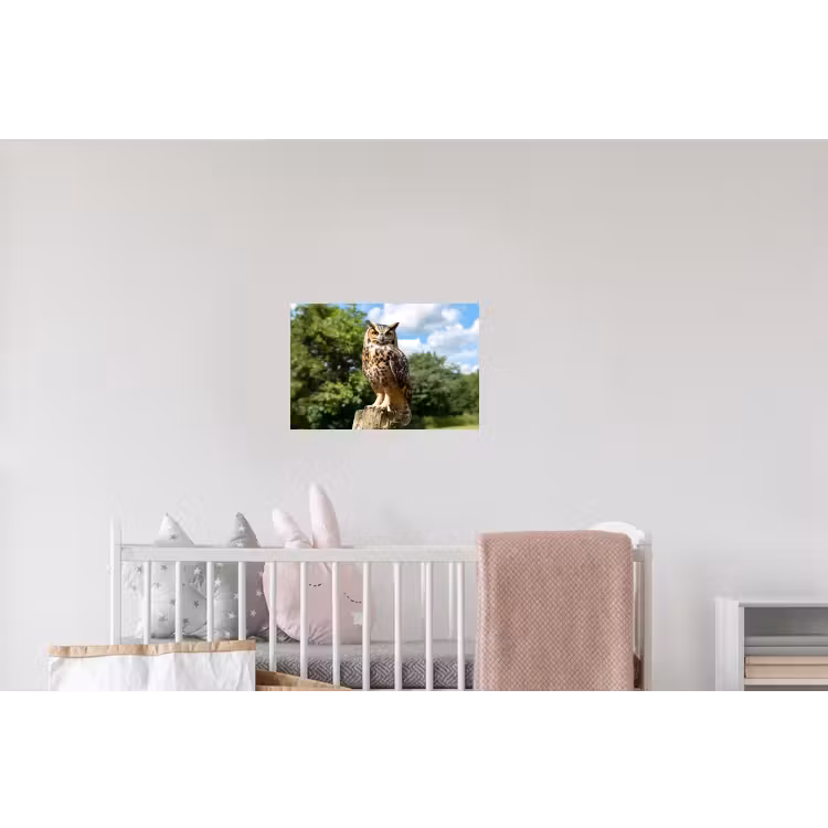 Uil - Boomstronk - Bos - Lucht Muursticker klein -kinderkamer