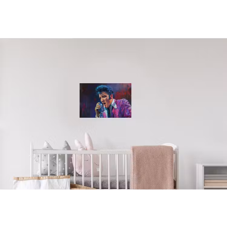 Expressief - Microfoon - Paars Muursticker klein -kinderkamer