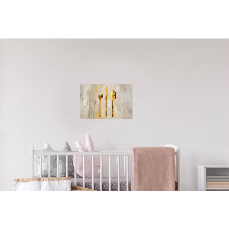 Verf - Goud - Bestek Muursticker klein -kinderkamer