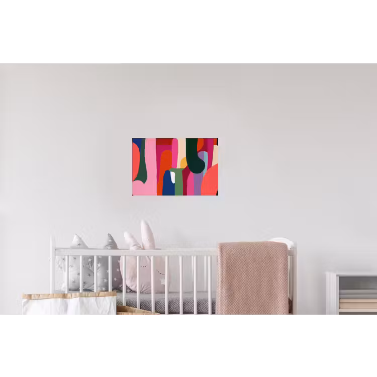 Kleurvakken - Recht - Rond - Abstract Muursticker klein -kinderkamer
