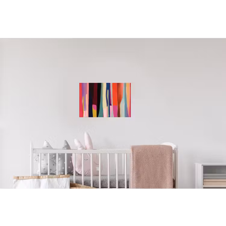 Kleurbanen - Verticaal - Kleurrijk Muursticker klein -kinderkamer