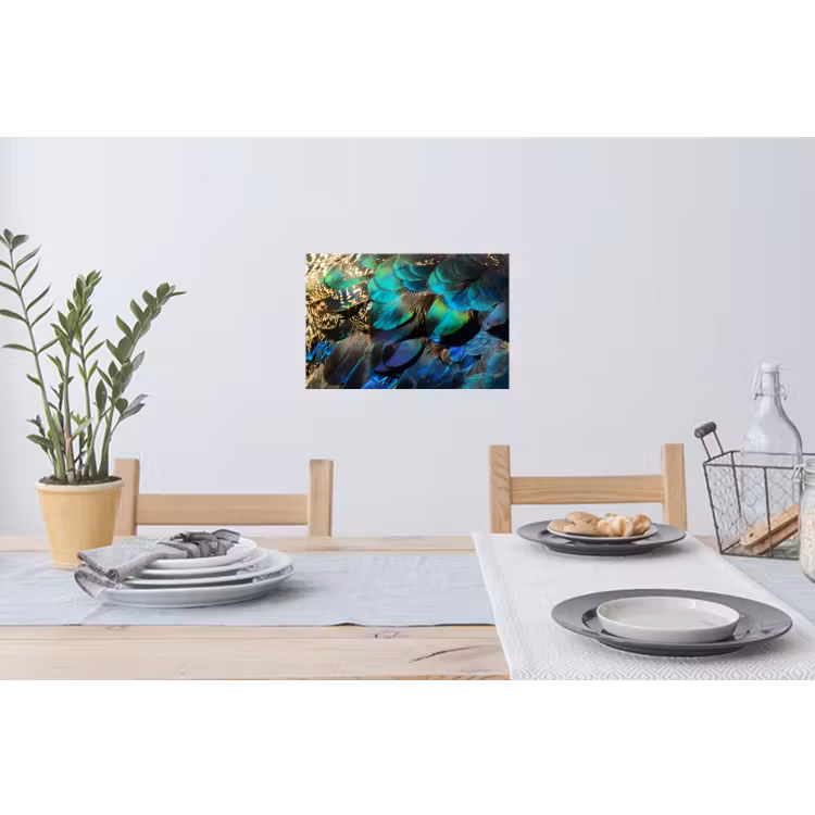 Veren - Pauwveren - Pauw Muursticker klein -eettafel