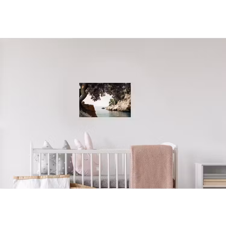 Rotsen - Zee - Boom - Groen Muursticker klein -kinderkamer