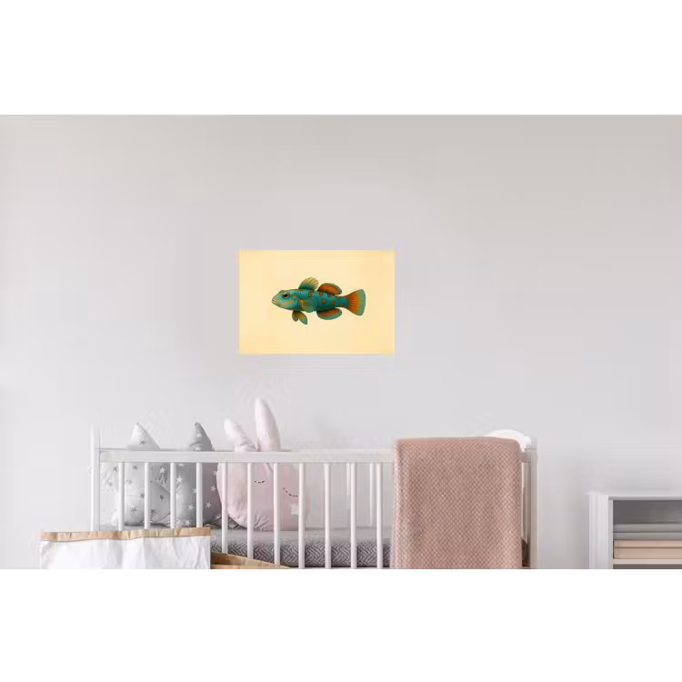 Vis - Blauw - Stippen - Schubben Muursticker klein -kinderkamer