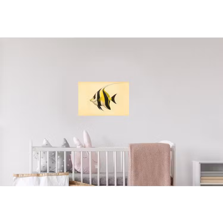 Vis - Sierlijk - Rugvin - Geel Muursticker klein -kinderkamer