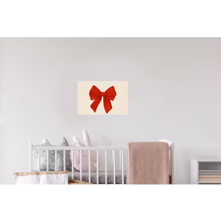Strik - Symmetrisch - Rood - Lint Muursticker klein -kinderkamer