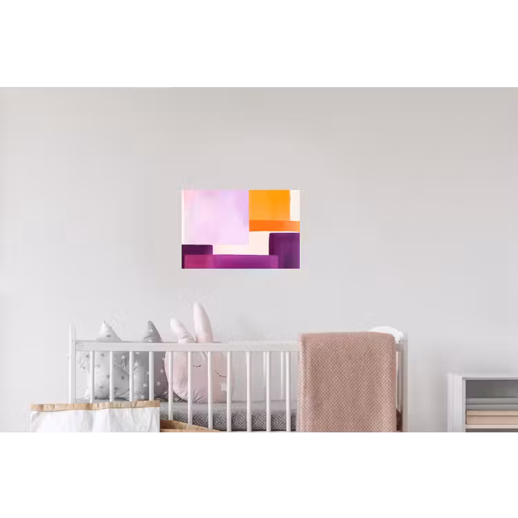Vlakken - Abstract - Rechthoekig - Oranje Muursticker klein -kinderkamer