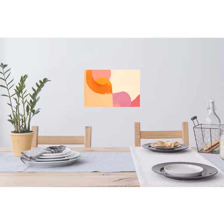 Vormen - Abstract - Kleurrijk Muursticker klein -eettafel