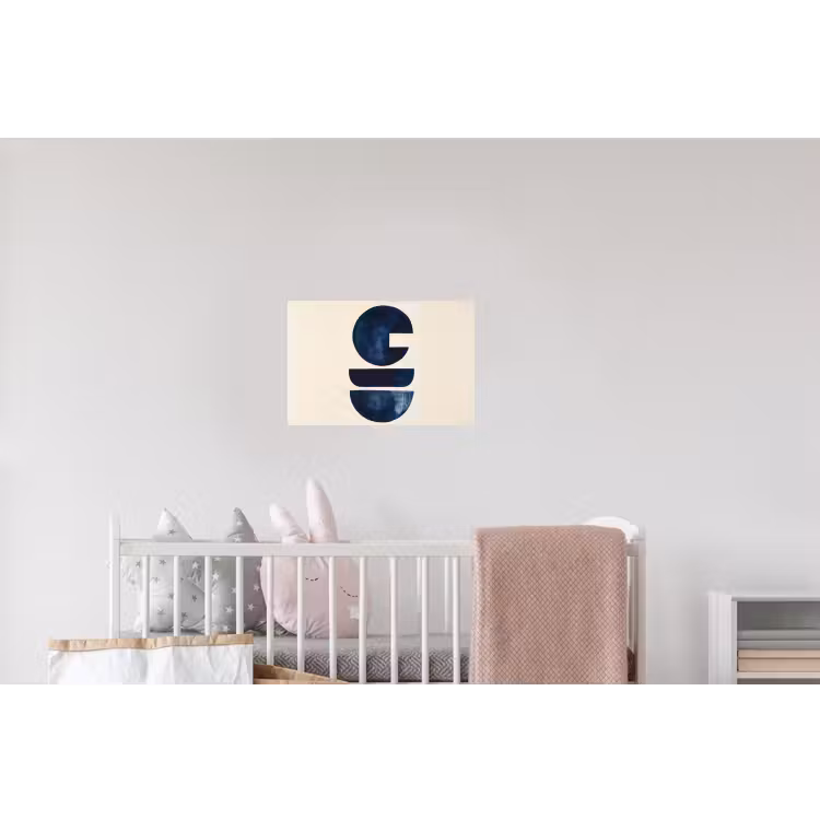 Vormen - Blauw - Abstract Muursticker klein -kinderkamer