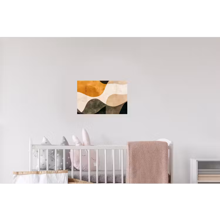 Vormen - Okergeel - Abstract Muursticker klein -kinderkamer