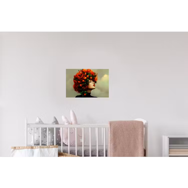 Vrouw - Appels - Rood - Bladeren Muursticker klein -kinderkamer