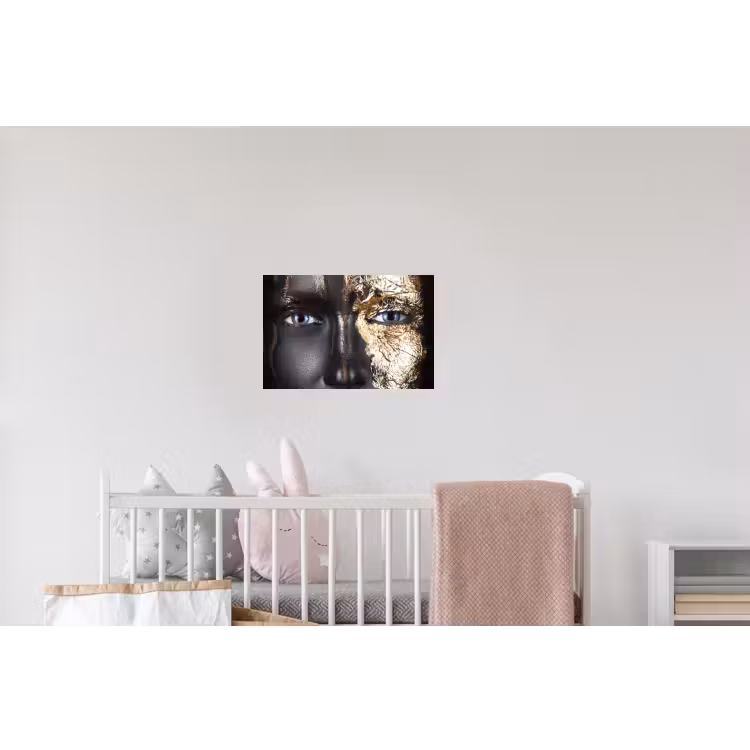 Vrouw - Bladgoud - Zwart - Goud - Luxe Muursticker klein -kinderkamer