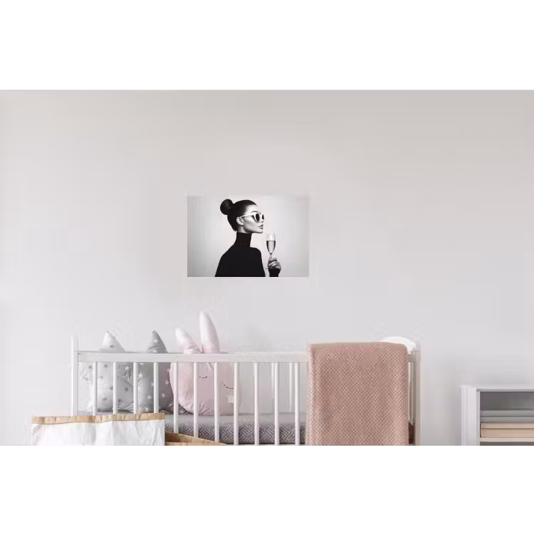 Vrouw - Champagne - Modern Muursticker klein -kinderkamer