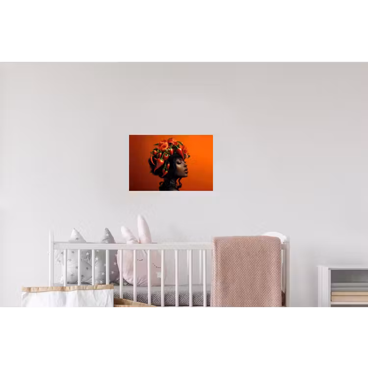 Vrouw - Chilipepers - Pepers - Bloemen Muursticker klein -kinderkamer